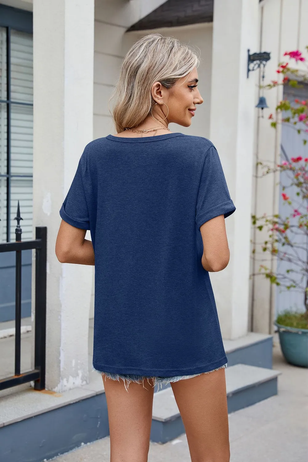 Notched Short Sleeve T-Shirt, image 24