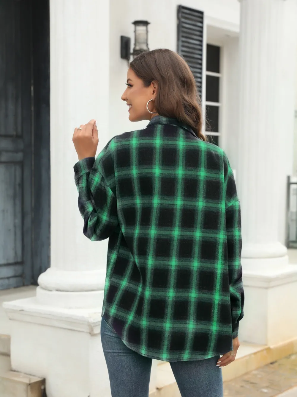 Full Size Plaid Button Up Pocketed Shirt, image 12