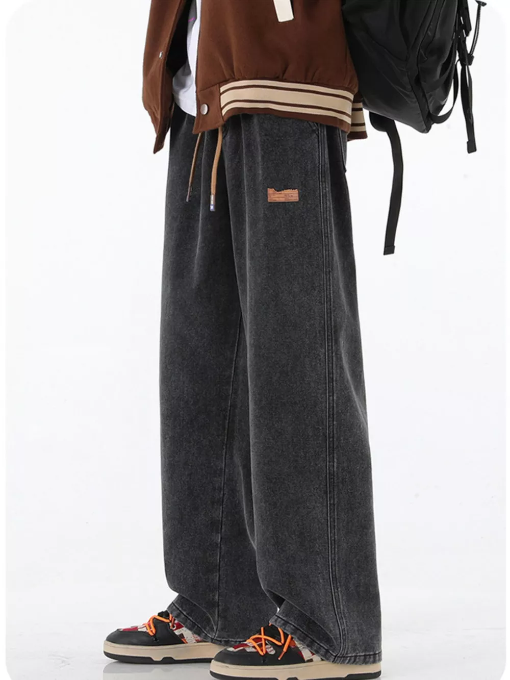 Men's Full Size Wide Leg Drawstring Jeans, image 4