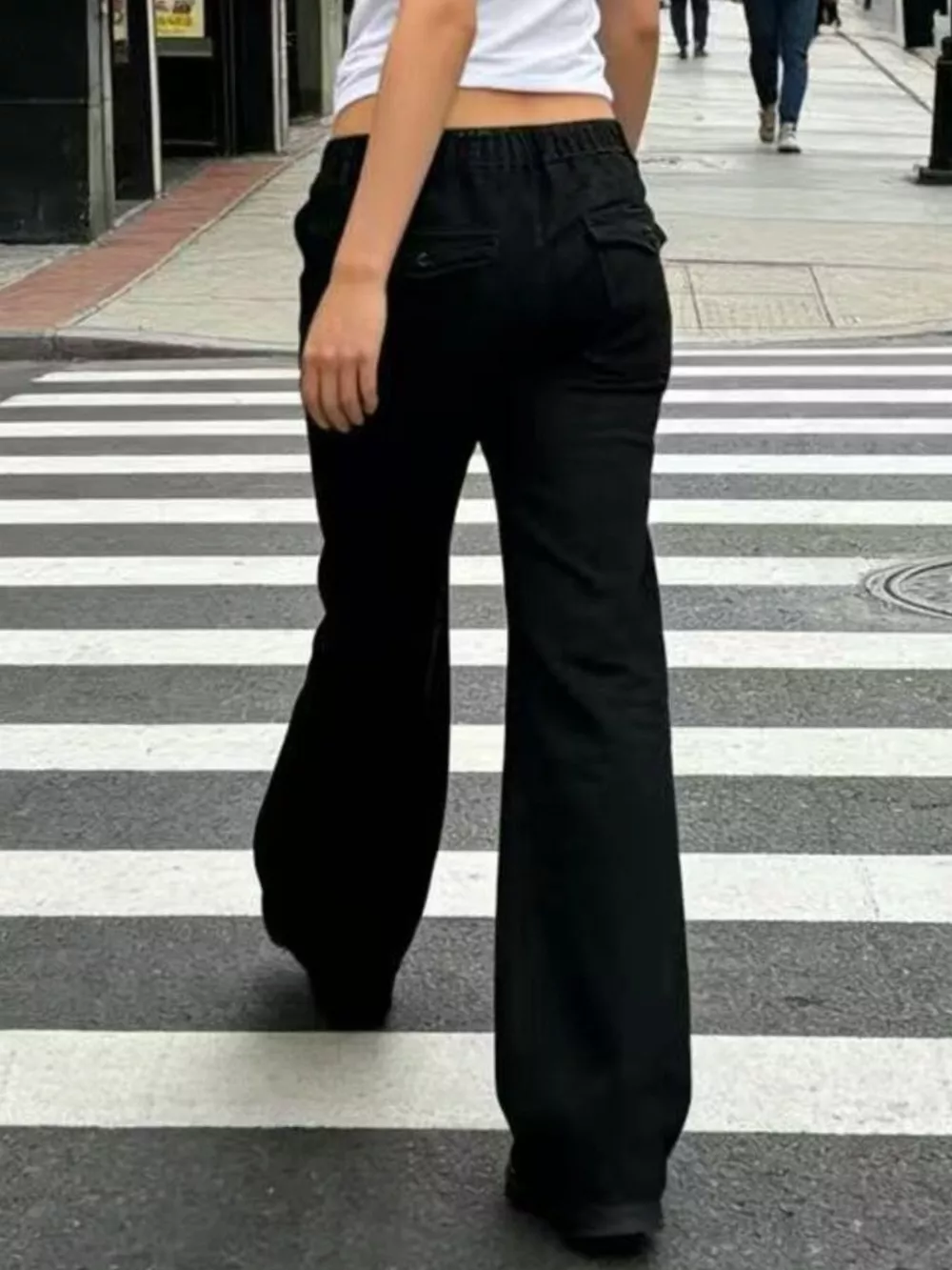 Wide Leg Contrast Stitching Jeans, image 7