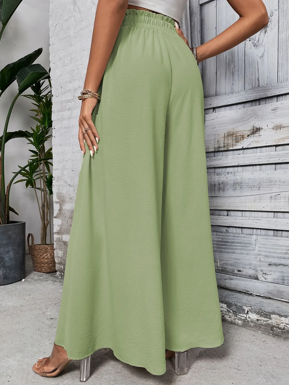 Tied High Waist Wide Leg Pants, image 16