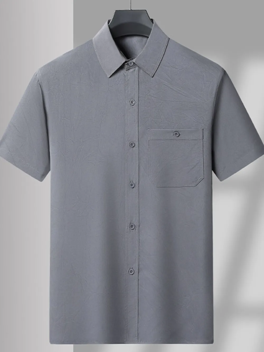 Men's Plus Size Button Up Short Sleeve Shirt and Pants Set, image 5