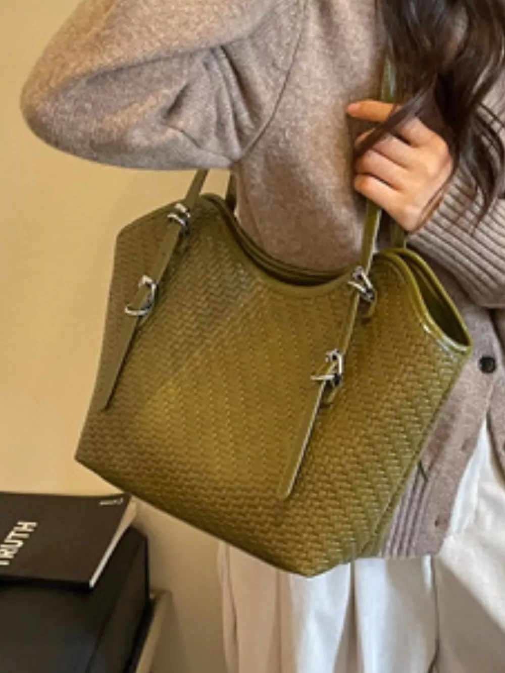 Woven Texture Tote Bag, image 4