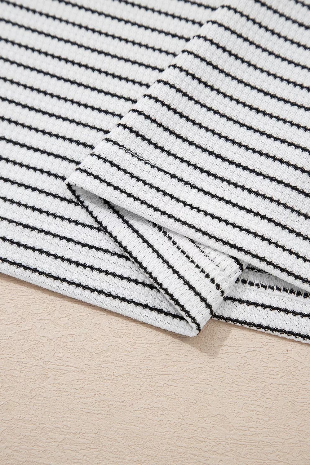 Stripe Contrasted Ruffle Trim Loose Long Sleeve Top, image 13