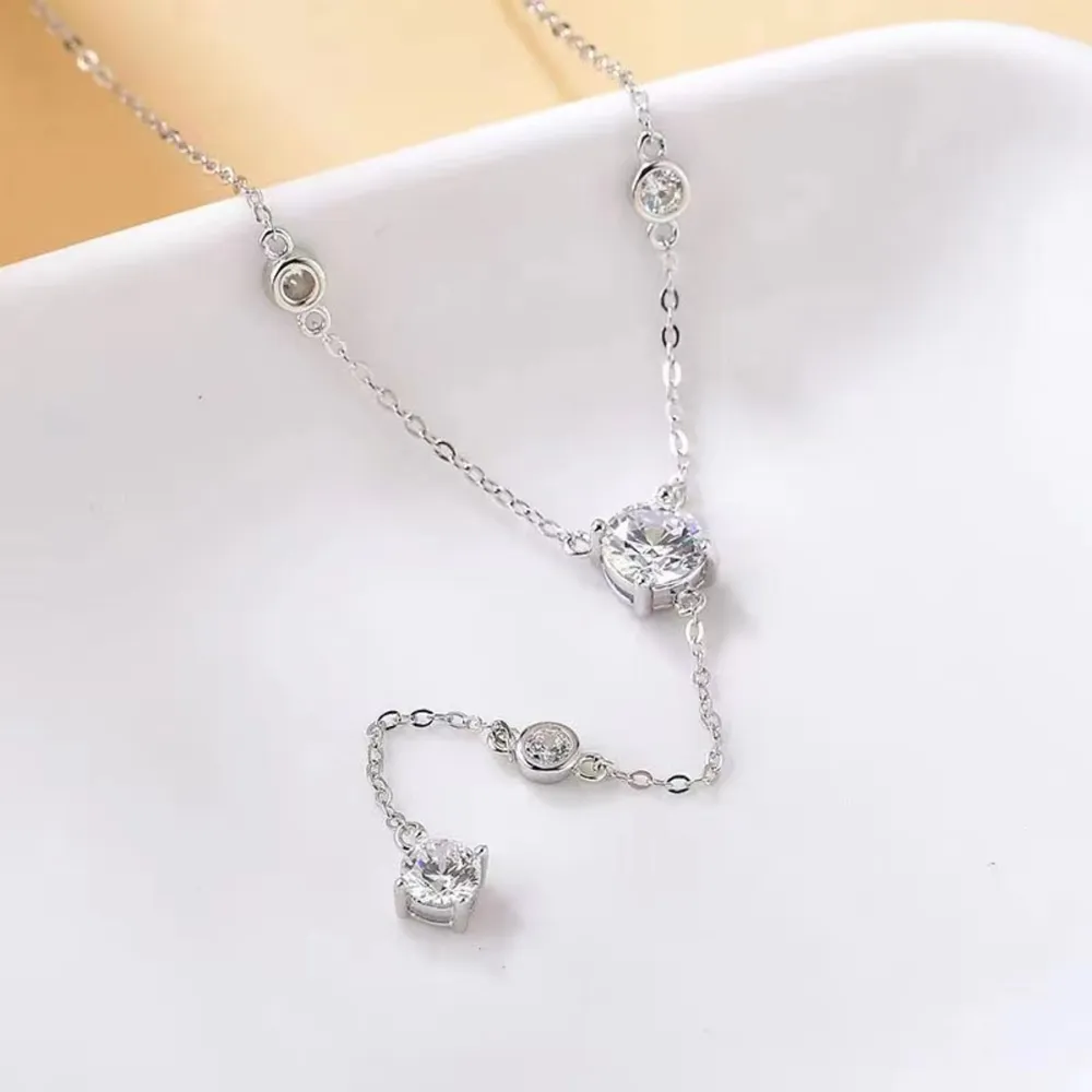 1.5 Carat Moissanite 925 Sterling Silver Necklace, image 4