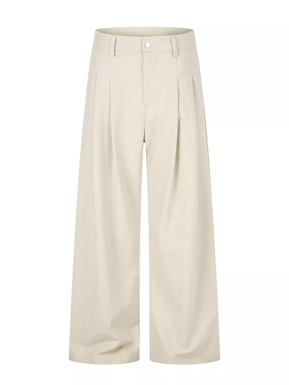 Men's High-Waisted Pleated Wide-Leg Pants