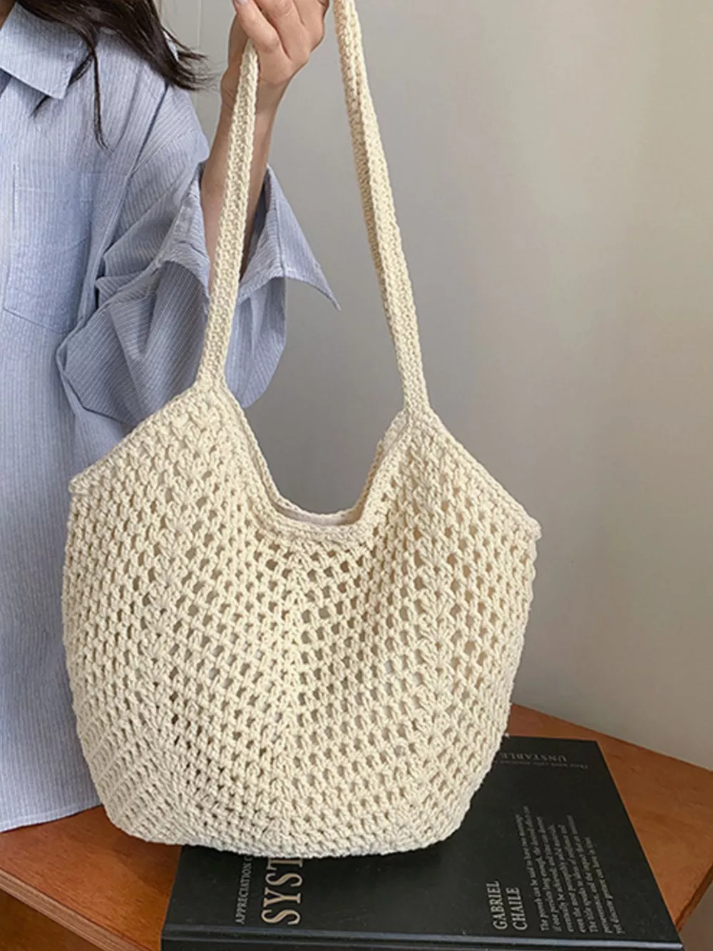 Woven Straw Shoulder Bag, image 9