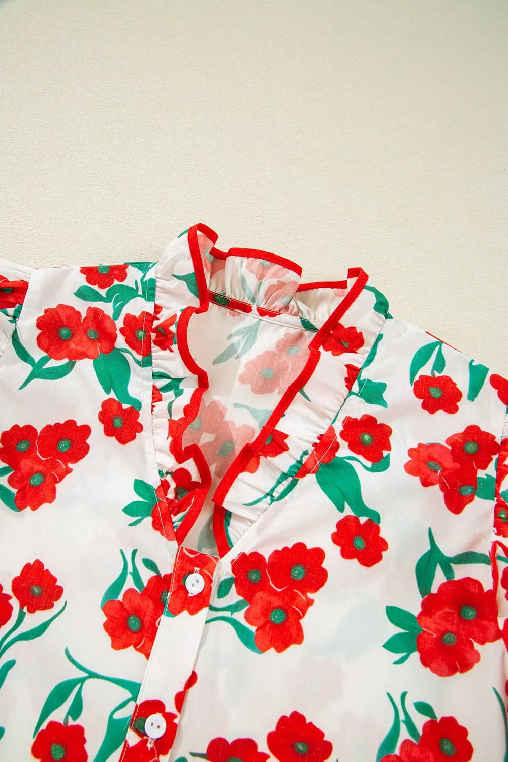 Printed V-Neck Short Sleeve Shirt, image 6