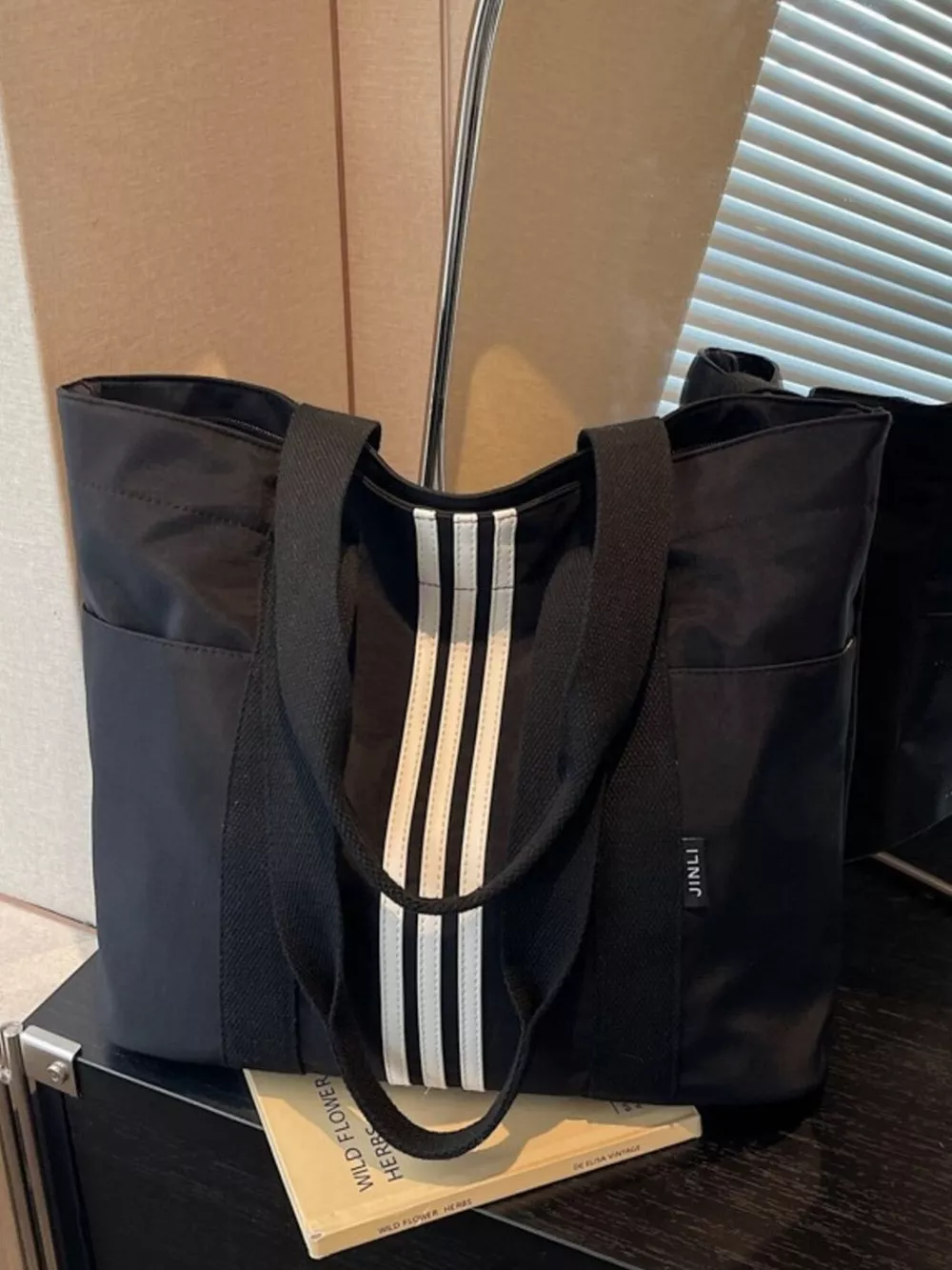 Lightweight Striped Tote Bag, image 11