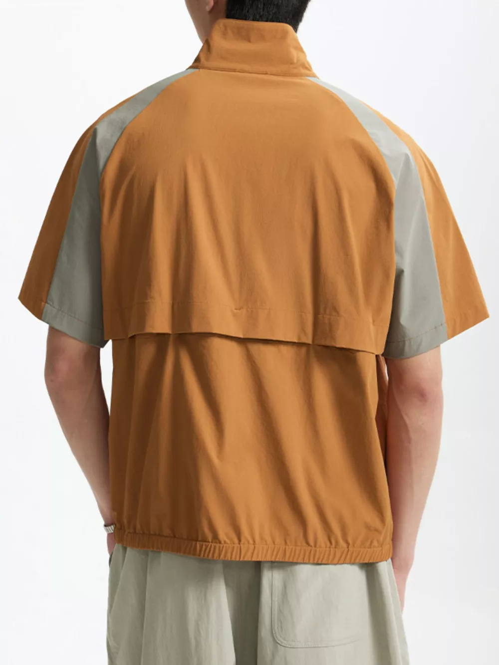 Men's Color Block Zip Up Short Sleeve Jacket, image 7