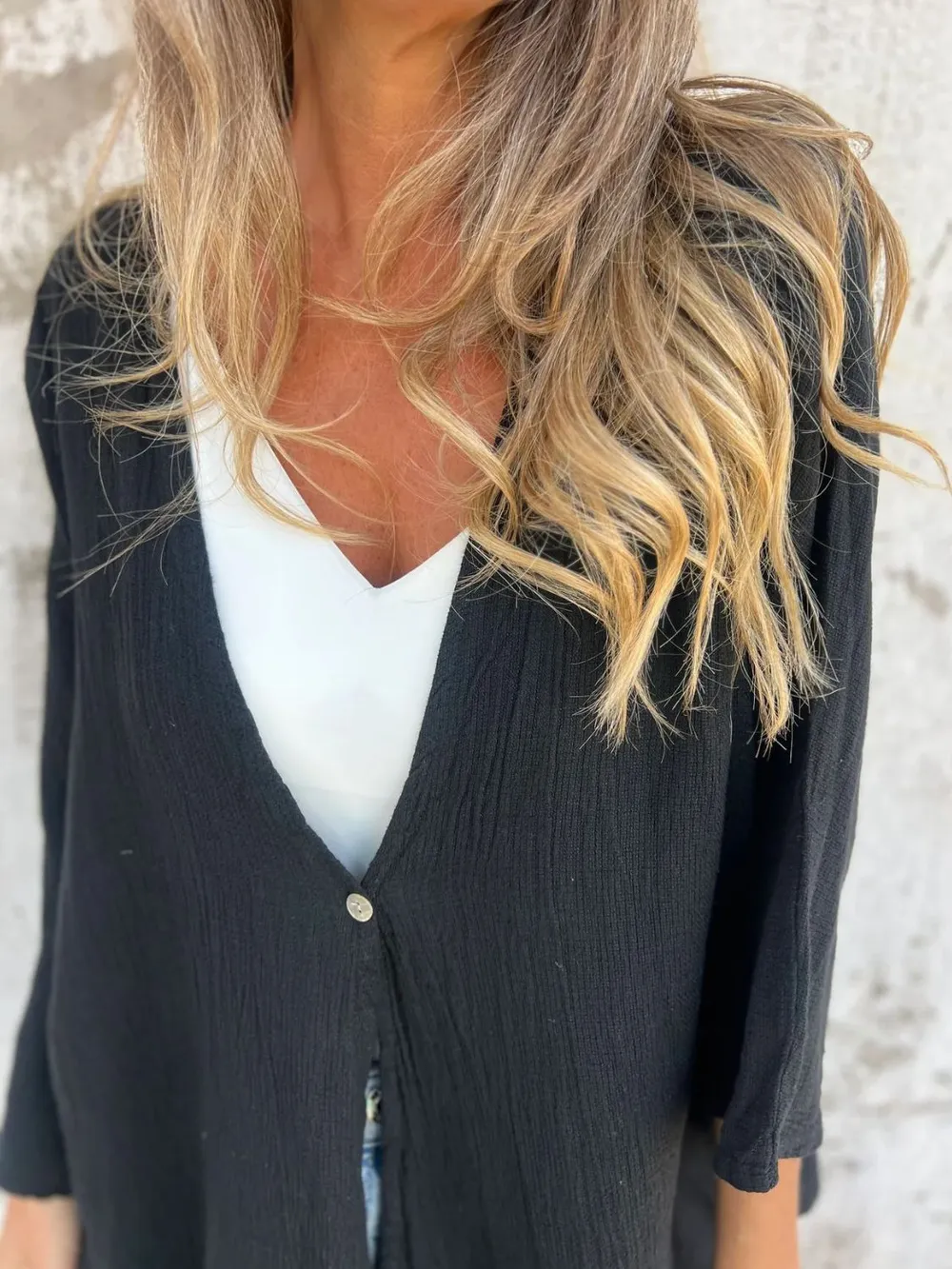 Full Size One Button Long Sleeve Shirt Plus Size, image 19
