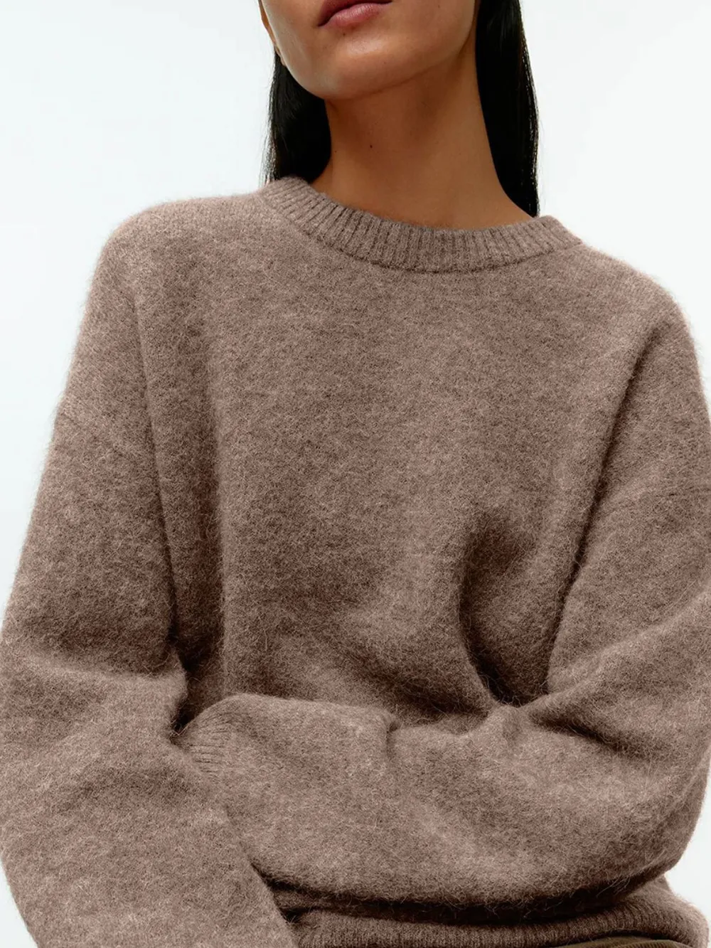 Round Neck Drop Shoulder Sweater, image 3
