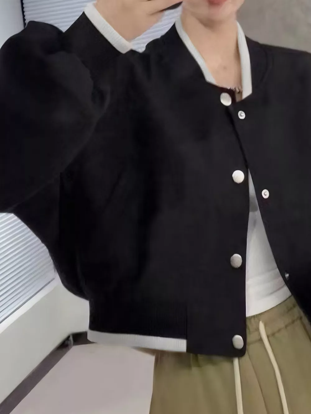 Casual Snap Down Cropped Jacket, image 4