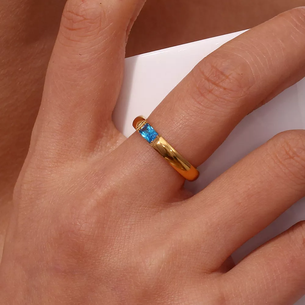 18K Gold-Plated Zircon Ring, image 6