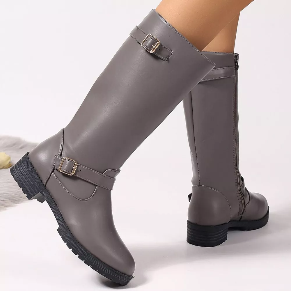 Round Toe Block Heels Boots, image 4