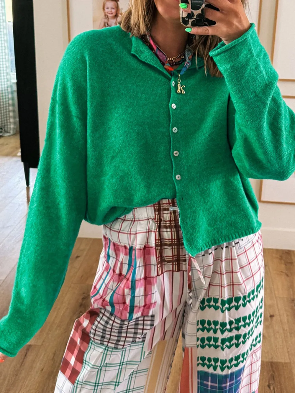 Button-Up Long Sleeve Knit Cardigan, image 5