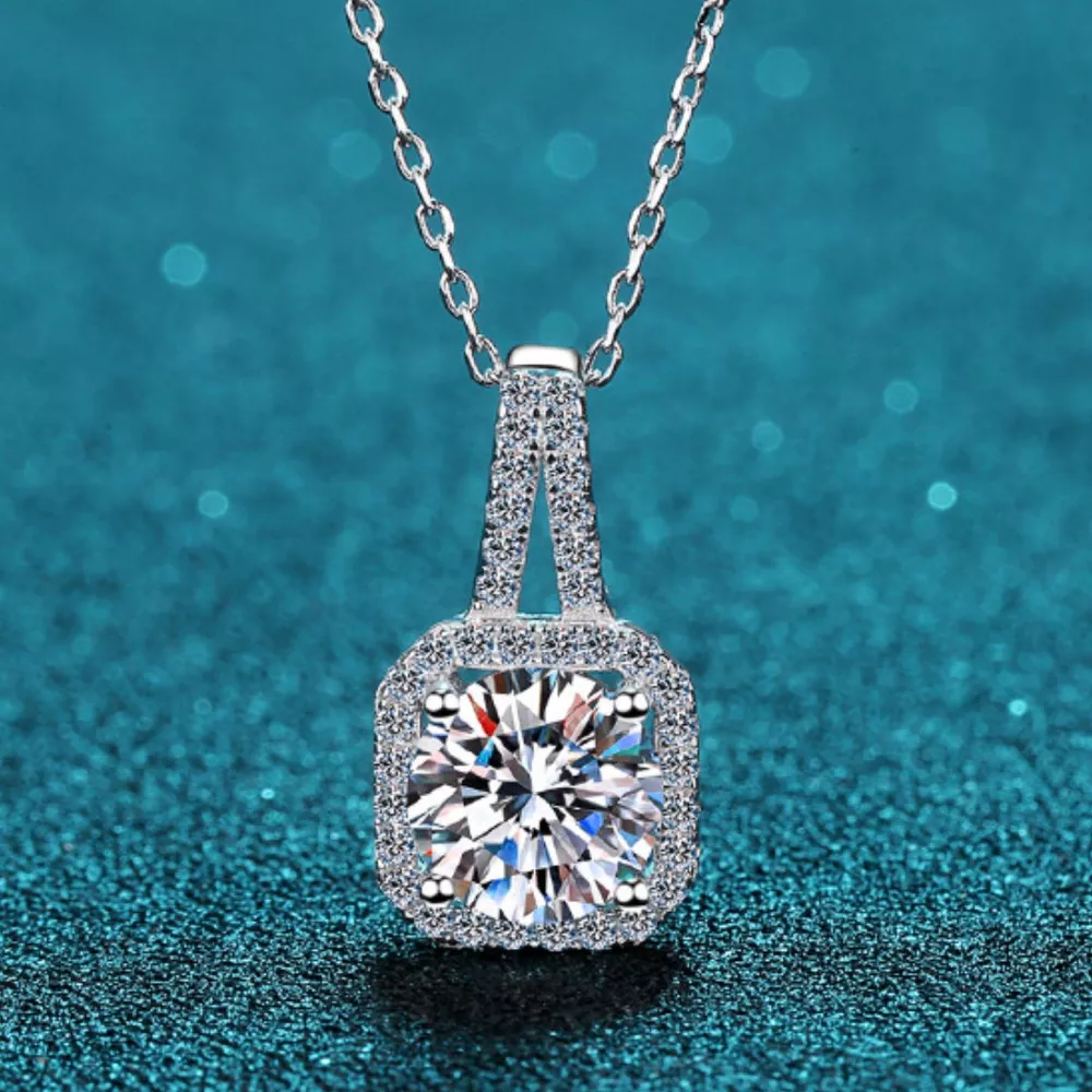 5 Carat Moissanite 925 Sterling Silver Pendant Necklace, image 4