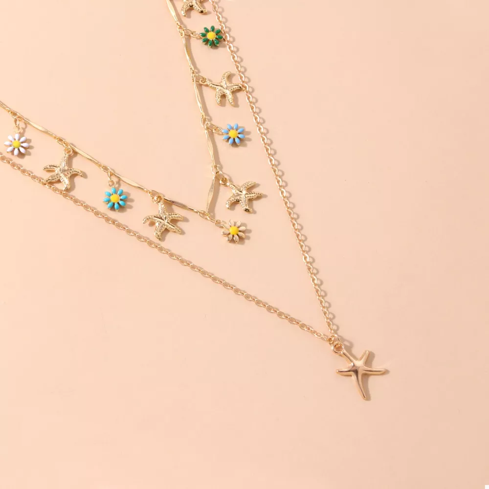 Starfish Charm Double Layered Necklace, image 3