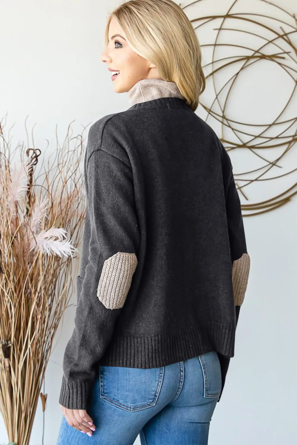 Full Size Long Sleeve V Neck Button Down Cardigan, image 2