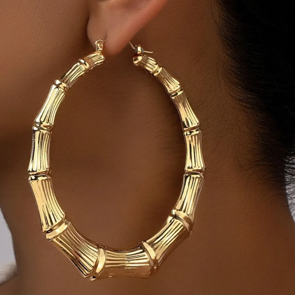 Stainless Steel Textured Hoop Earrings, image 2