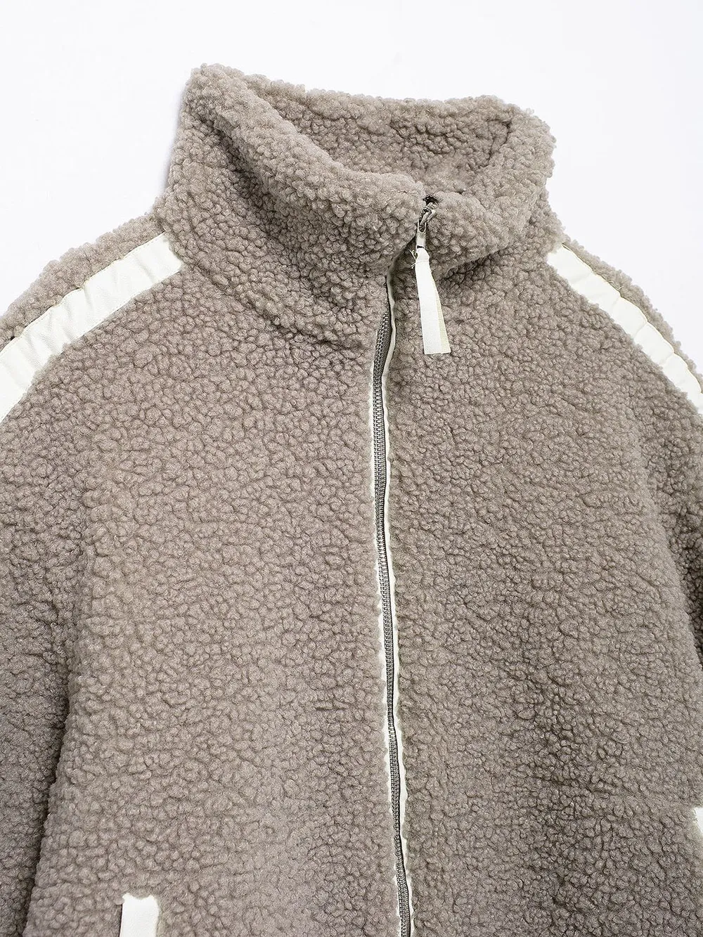 Zip Up Turtleneck Long Sleeve Plush Jacket, image 23