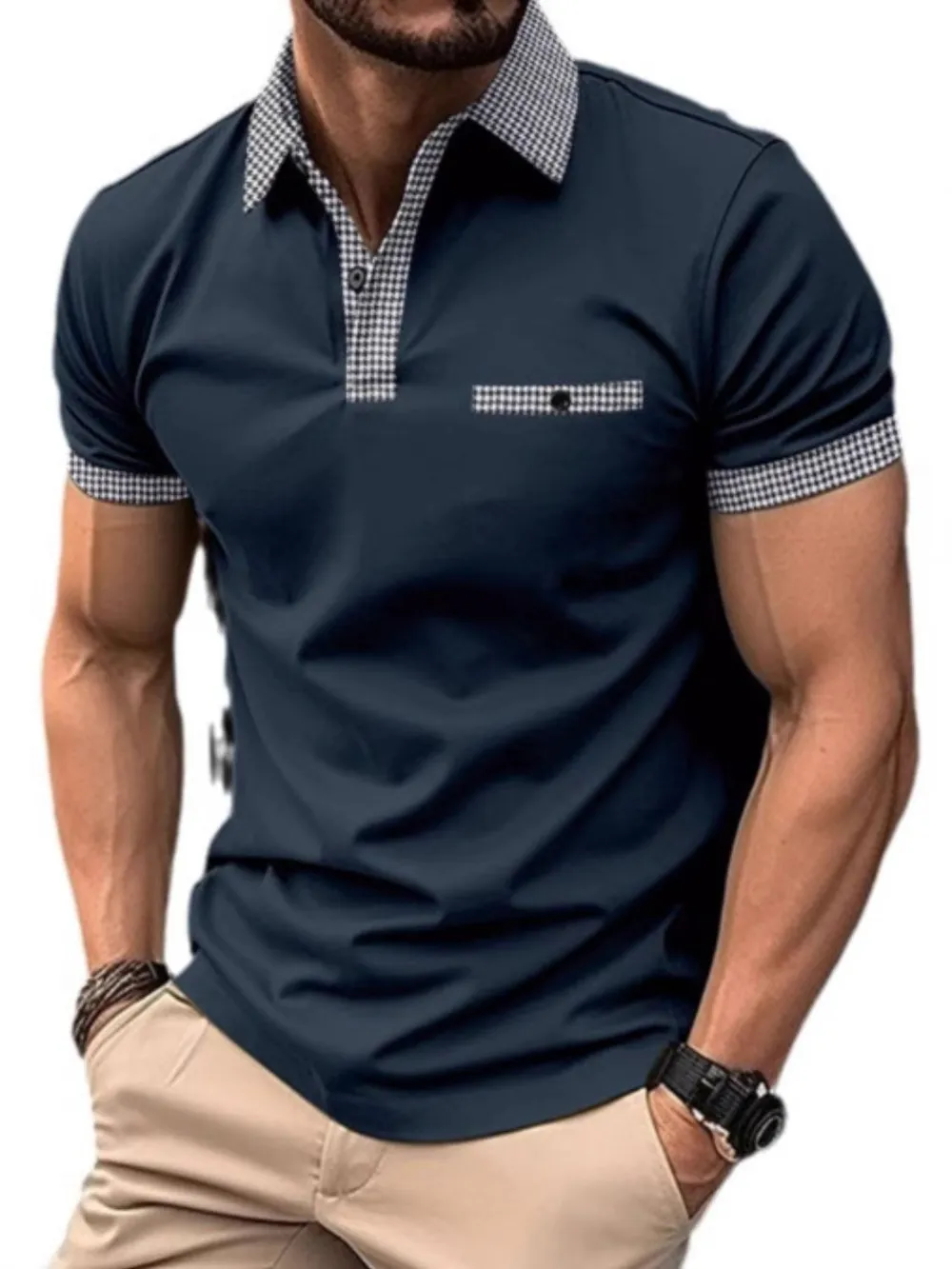 Men's Full Size Collared Neck Short Sleeve Polo Plus Size, image 5
