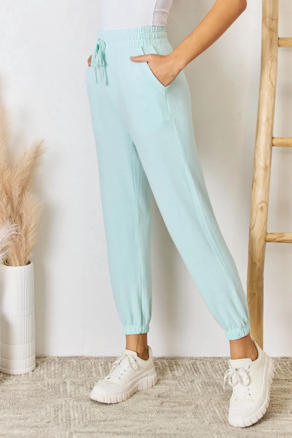 Full Size Drawstring Ultra Soft Knit Jogger, image 3
