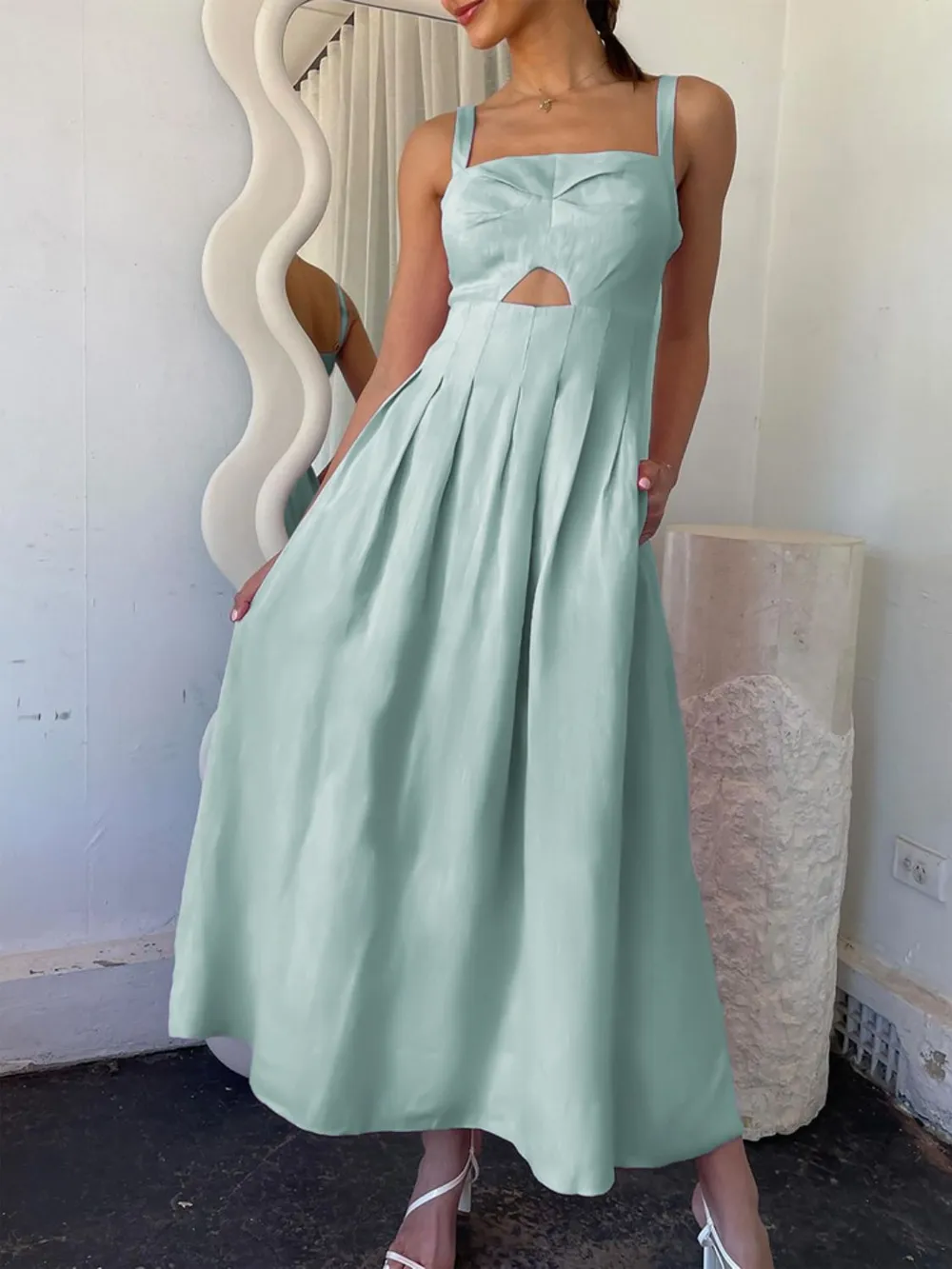 Cutout Square Neck Cami Dress, image 4