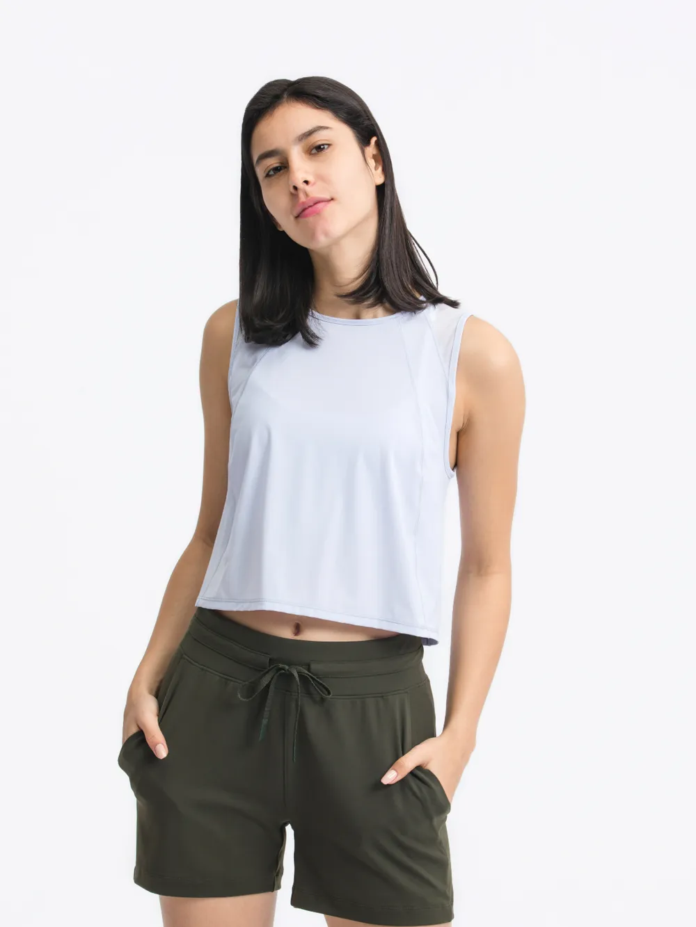 Round Neck Cropped Active Tank, image 31