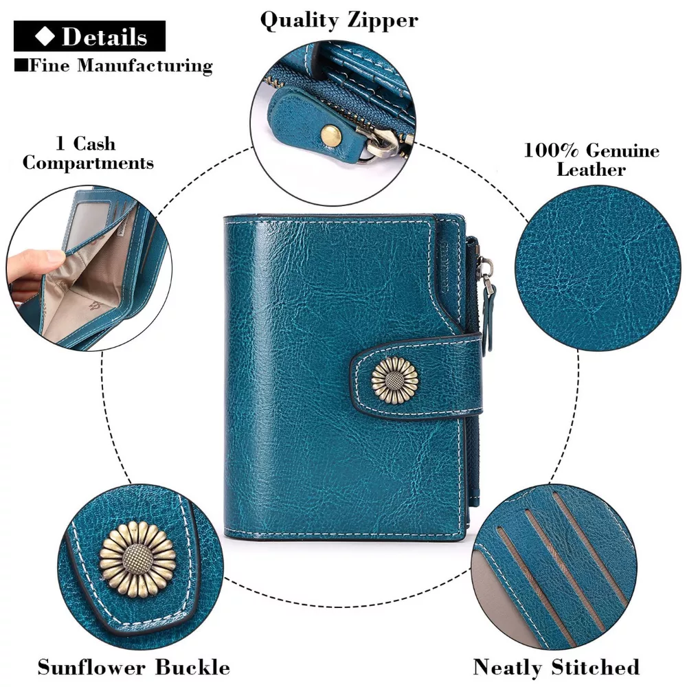 Vintage Style Leather Bifold Wallet, image 5