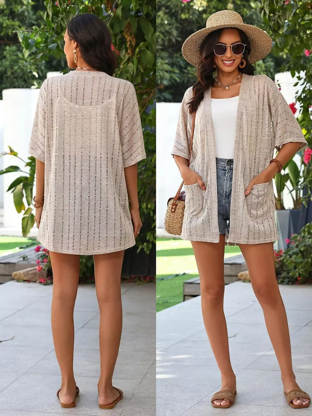 Openwork Open Front Cardigan, image 23