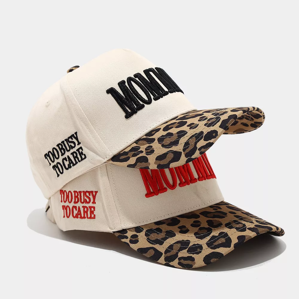 Leopard Embroidered Slogan Baseball Cap, image 2