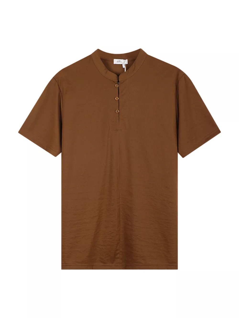 Men's Plus Size Button Detail Short Sleeve Top, image 4