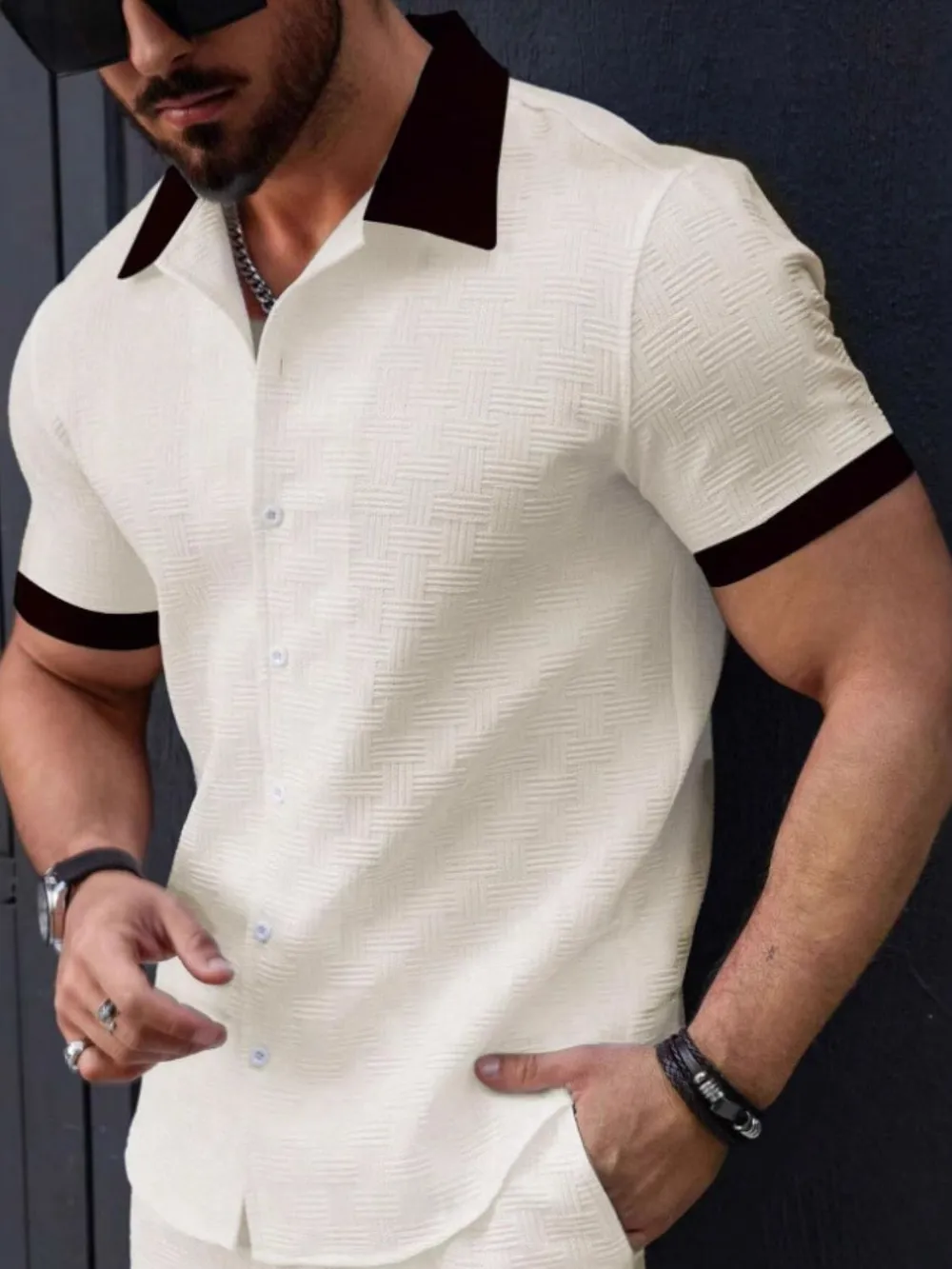 Men's Button Up Short Sleeve Shirt