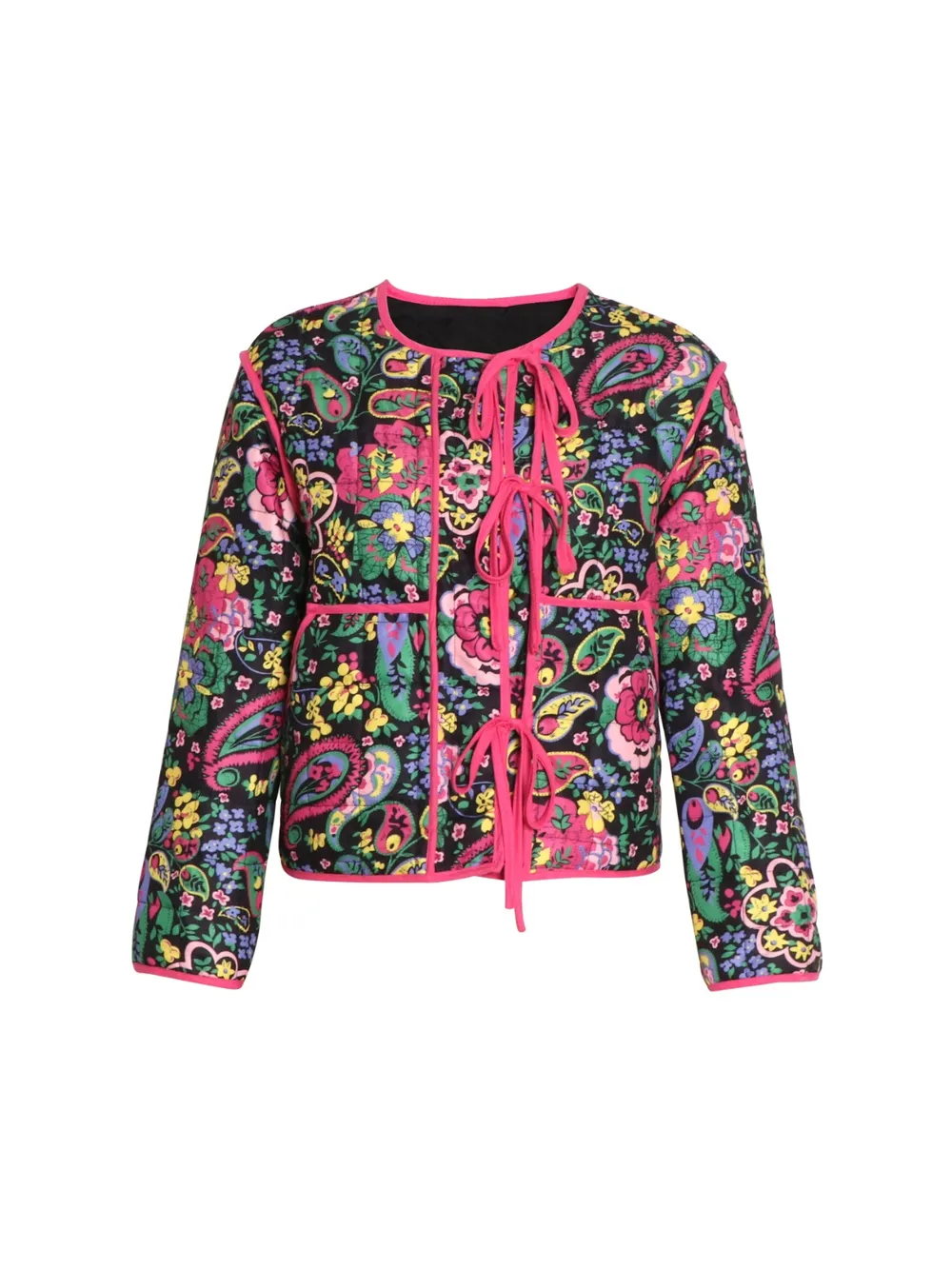 Tied Printed Long Sleeve Jacket, image 8
