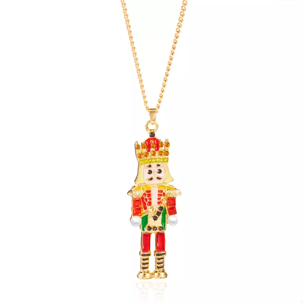 Christmas 18K Gold-Plated Nutcracker Pendant Necklace, image 7
