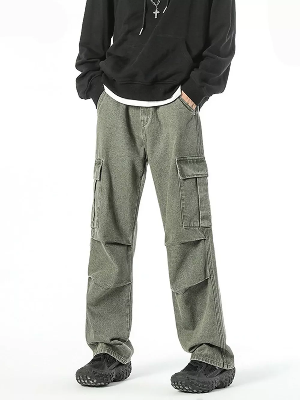 Men's Full Size Wide Leg Cargo Jeans Plus Size, image 6