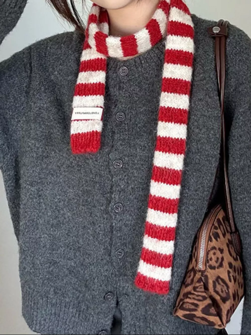 Striped Knitted Warm Scarf, image 4