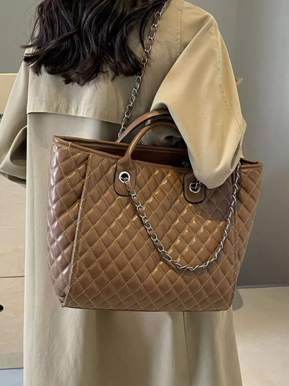 Quilted Chain Shoulder Bag, image 5