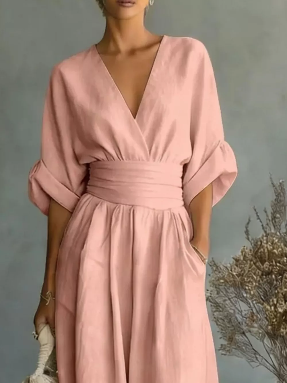 Full Size Half Sleeve Wide-Leg Jumpsuit Plus Size, image 27