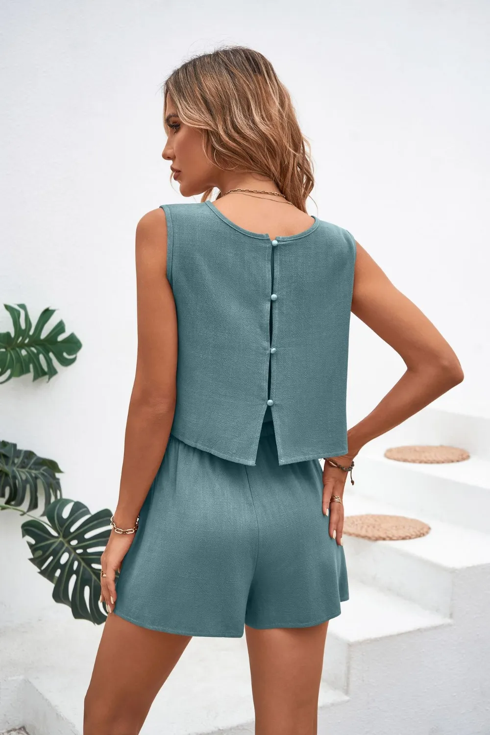 Round Neck Top and Drawstring Shorts Set, image 11