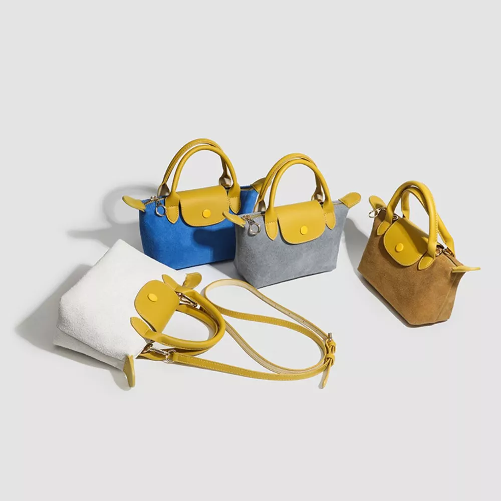 Stylish Two-Tone Suede Crossbody Bag, image 2
