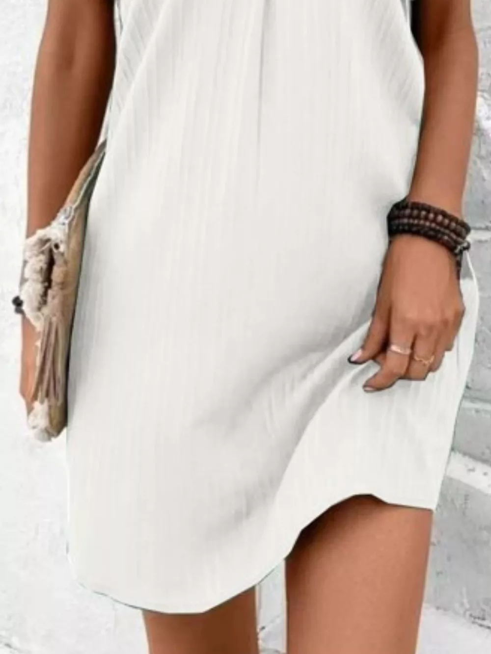 Full Size Casual V-Neck Short Sleeve Dress Plus Size, image 3