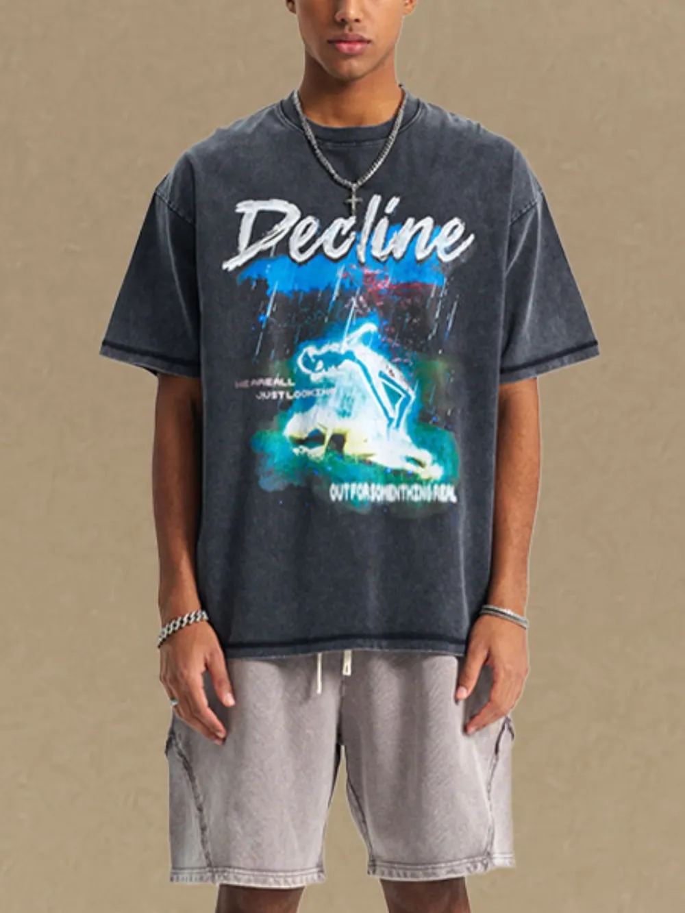 Men's Graphic Round Neck Half Sleeve T-Shirt, image 2