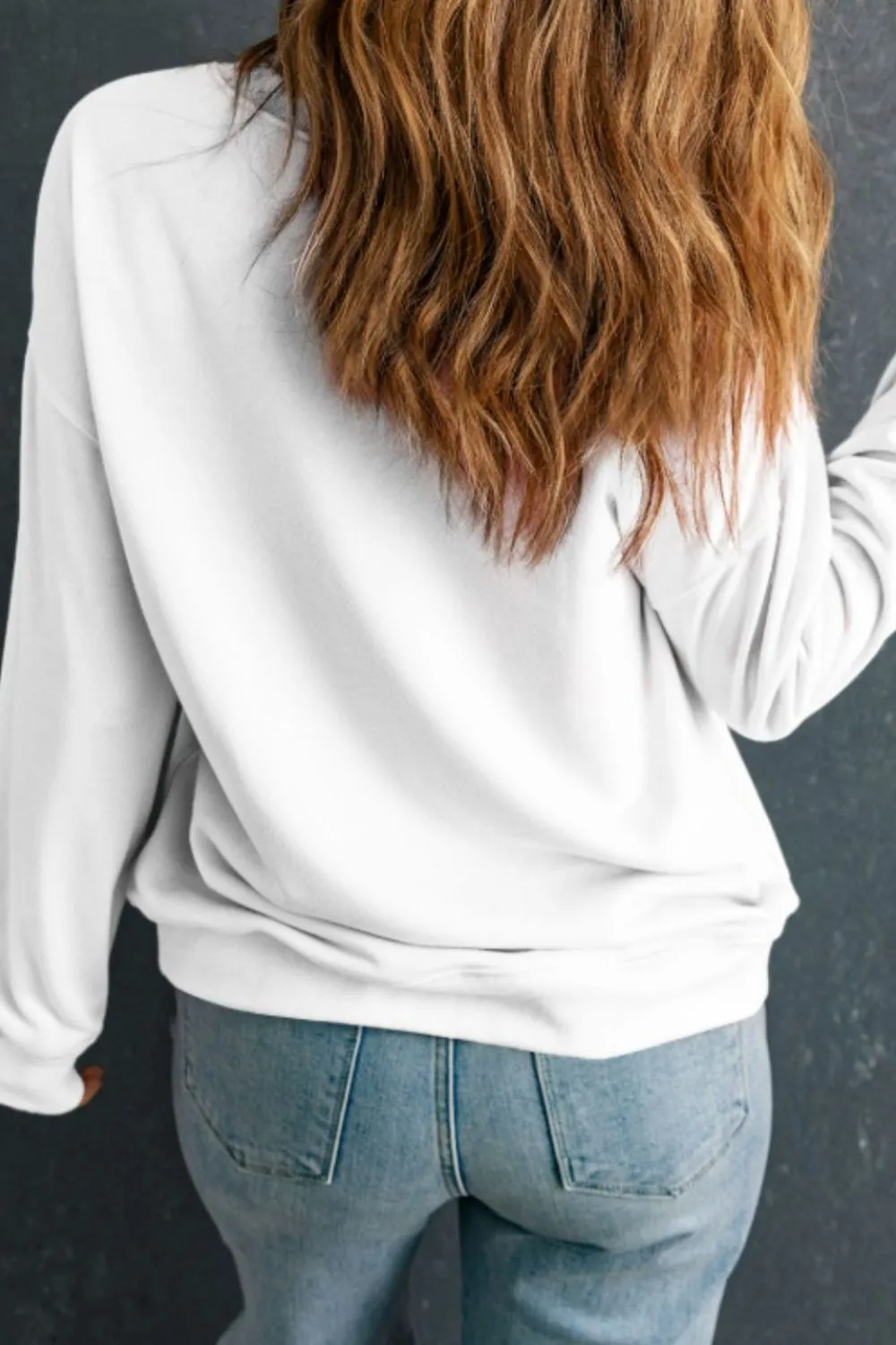 Valentine’s Day Heart Round Neck Long Sleeve Sweatshirt, image 5