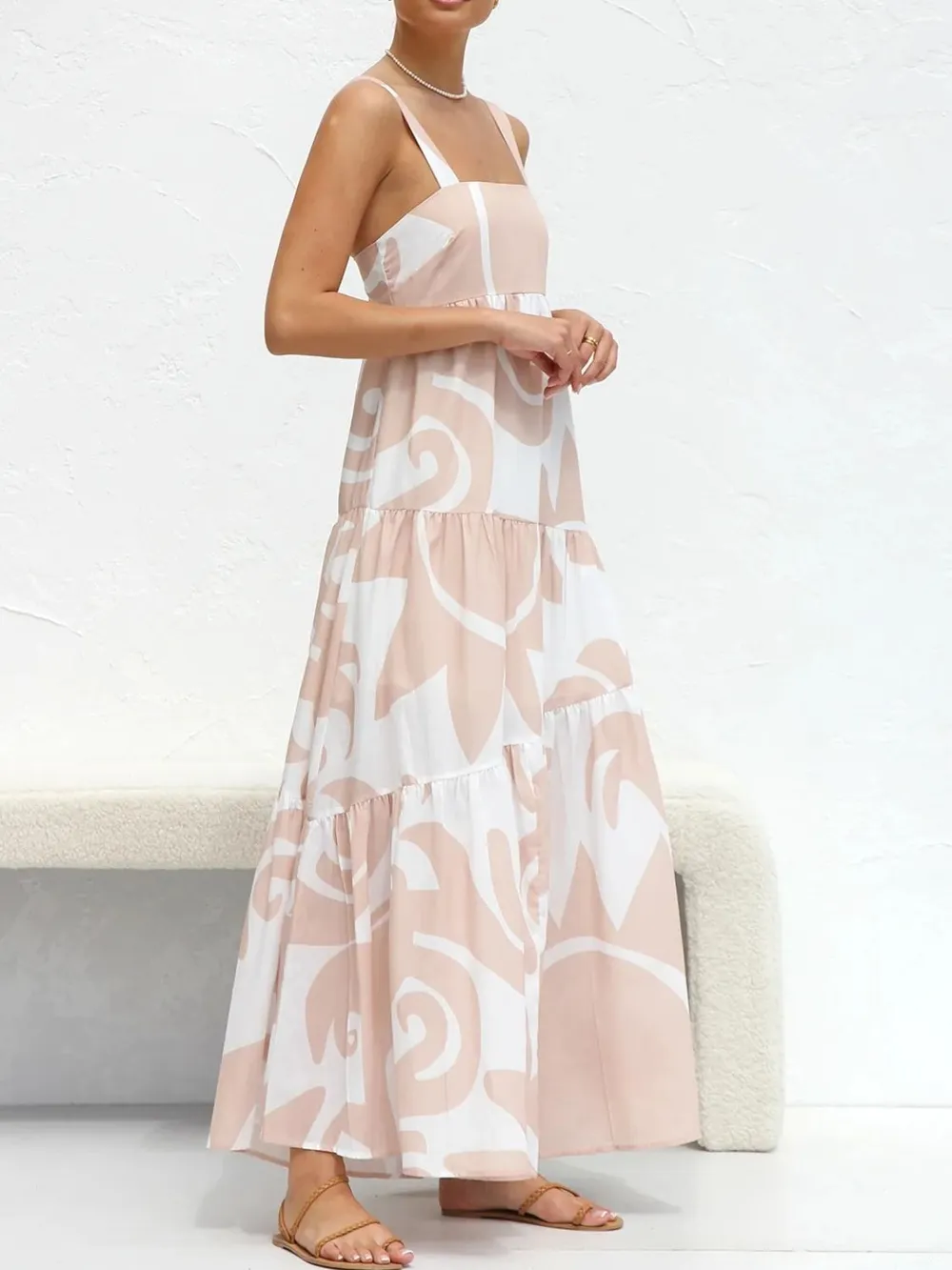 Square Neck Wide Strap Maxi Dress, image 4
