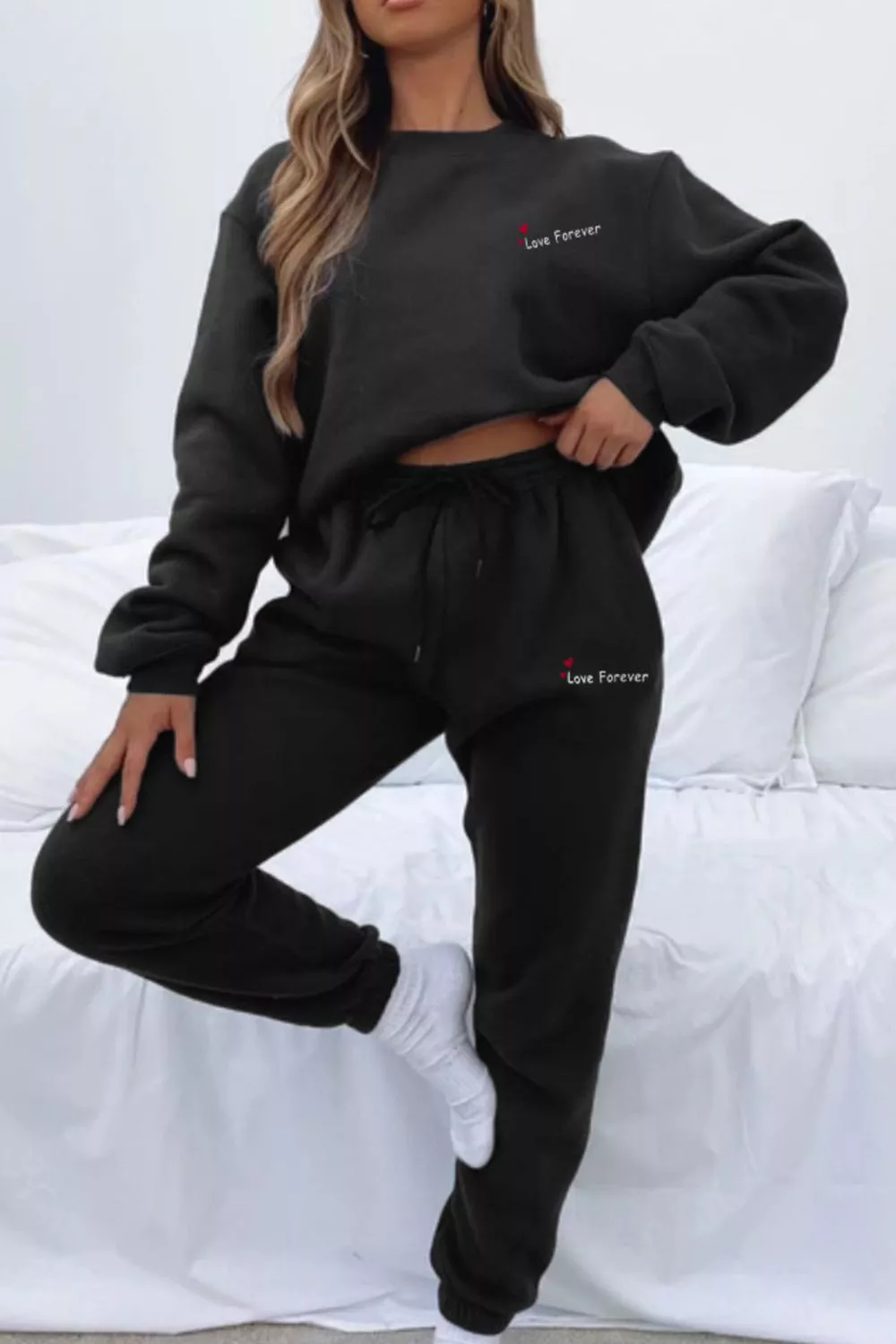 Round Neck Sweatshirt and Joggers Set, image 24