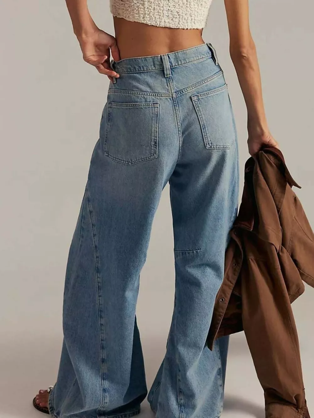 Washed Wide Leg Jeans, image 9