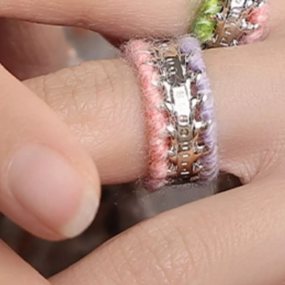 Brass Yarn-Wrapped Open Ring, image 5
