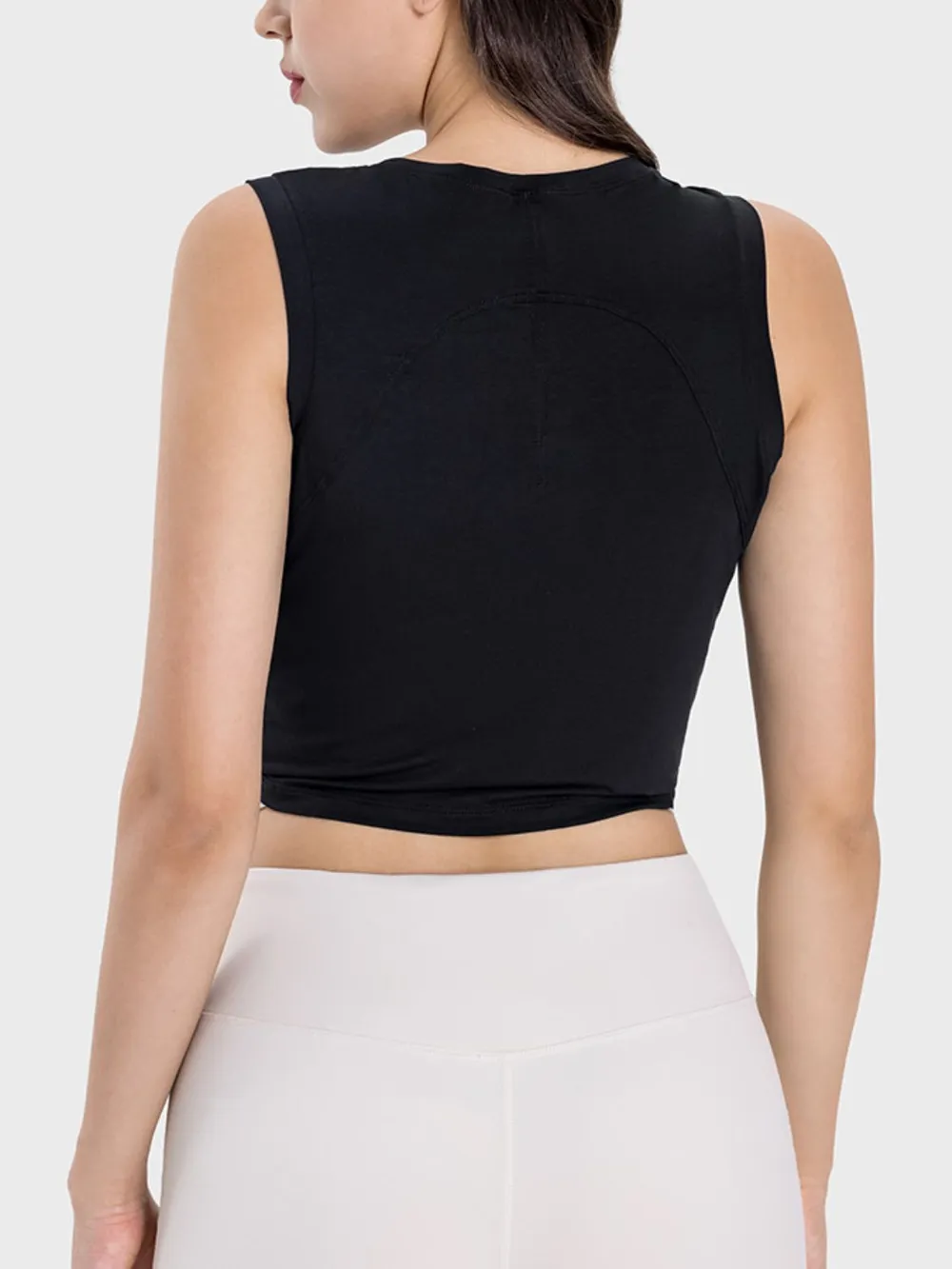 Drawstring Ruched Wide Strap Active Tank, image 13